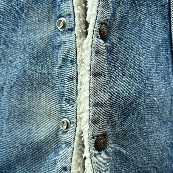 Vintage Levi's 80s 90s Sherpa Lined Denim Trucker Jacket Blue Men's Size 42R - Picture 3 of 14